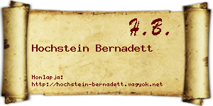 Hochstein Bernadett névjegykártya