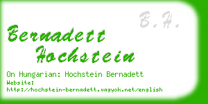 bernadett hochstein business card